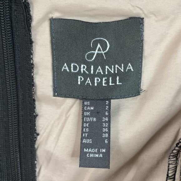 Adrianna Papell Black Lace Dress Bell Sleeve Feminine Holiday Party Evening - Picture 9 of 9